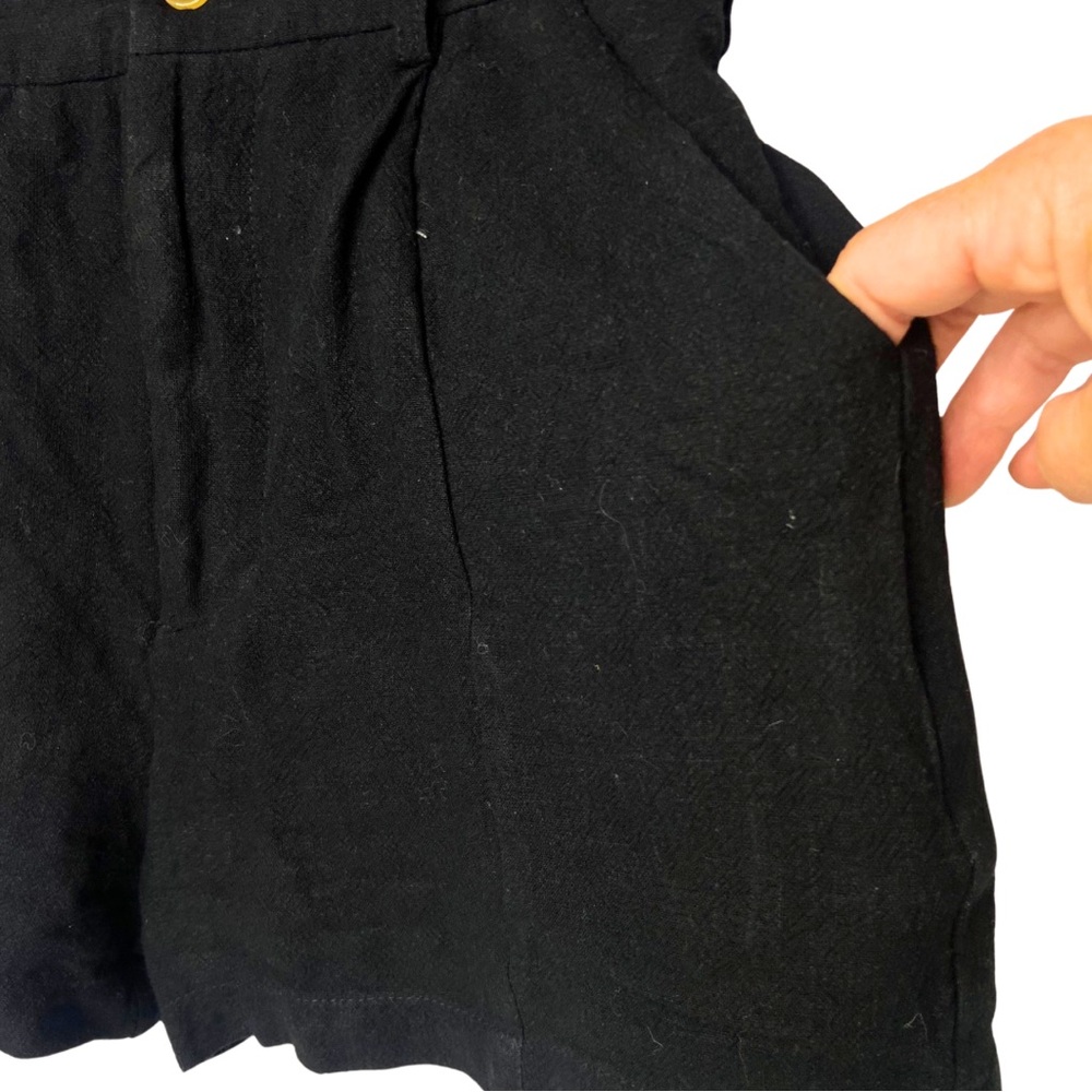 Walter Baker Black Linen Shorts XS - Picture 2 of 6